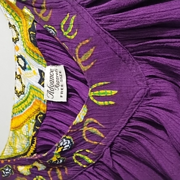 Advance Apparel Free Size Rayon Gauze Art to Wear Boho Tank Dress Pockets - Picture 6 of 14